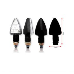 clignotants moto universel tri-leds noir