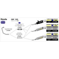 Collecteur d'Echappement ARROW racing HONDA CBF 125 2009-2014 CB125F 2015-2016