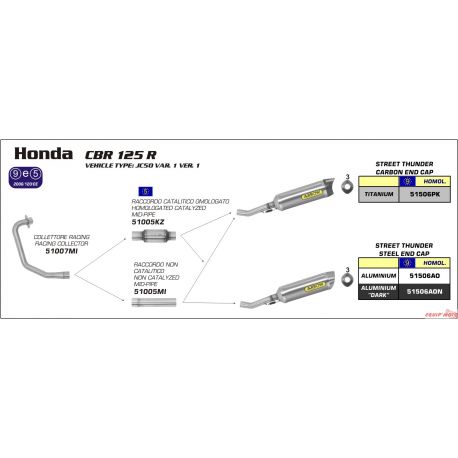 Collecteur d'Echappement racing ARROW HONDA CBR125R 2011-2016
