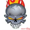 AUTOCOLLANT LETHAL THREAT TETE DE MORT FLAMME 0