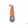 AUTOCOLLANT LETHAL THREAT TETE DE MORT FLAMME 1