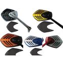 Retroviseur moto alu TOMAHAWK ROUGE-ARGENT