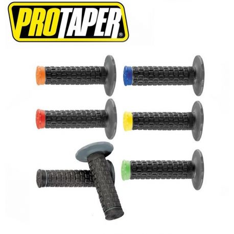 Paire de poignées moto PROTAPER MX PILLOW TOP LITE GRIS-NOIR