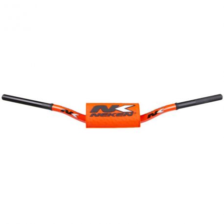 Guidon Cross NEKEN aluminium T6 orange fluo a longueur 815 mm f1 hauteur 132 mm h renvoi 73 mm
