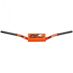 Guidon Cross NEKEN aluminium T6 orange fluo a longueur 820 mm f1 hauteur 110 mm h renvoi 73 mm