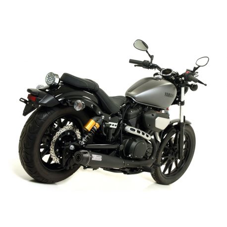 Pot D'Échappement Arrow 74503RBN + 74001MI Pour Yamaha SCR 950 2017-2020 - Aluminium Noir, Approuvé Open, Chicane Amovible