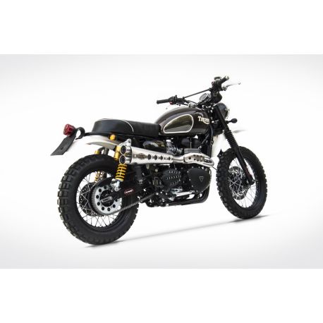 Ligne d'Echappement Zard special edition homologuÃ© TRIUMPH SCRAMBLER 2008-2016 Ã  carbu