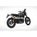 Ligne d'Echappement Zard special edition homologuÃ© TRIUMPH SCRAMBLER 2008-2016 Ã  carbu