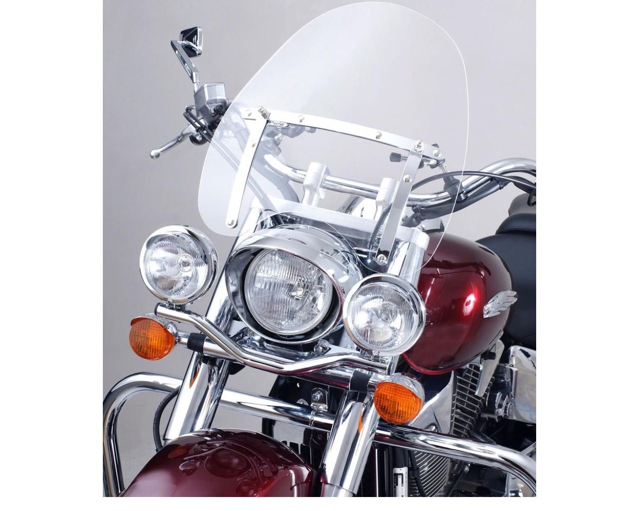 PARE-BRISE universel pour moto custom ou trike ( fixation sur guidon de  22/26mm) Hauteur 55cm