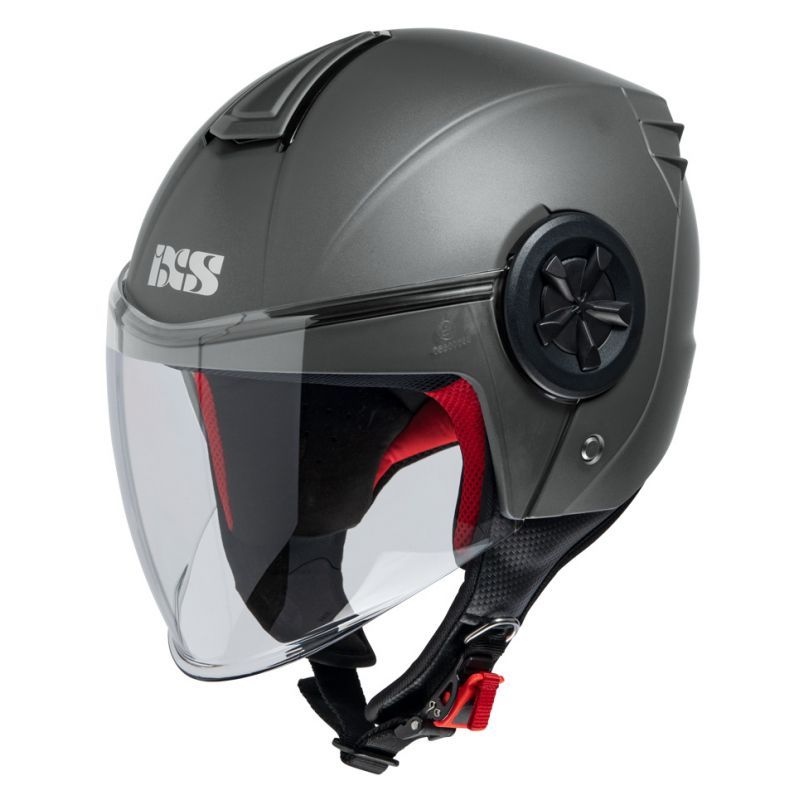 Casque moto jet IXS avec Pare-soleil intégré, casque moto scooter chez  equip'moto