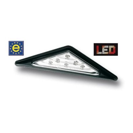 Clignotants triangulaires à Led blanc bord chromé