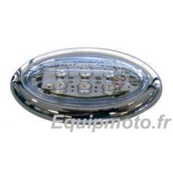 Clignotants Oval à Led blanc à bord argent ou noir