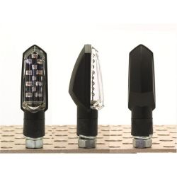 Clignotants moto universel Noirs Bud Led Homologués