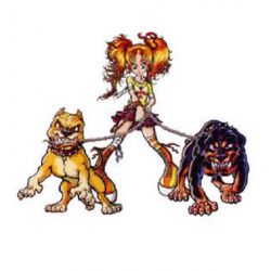Stickers cruel blonde chiens feroces