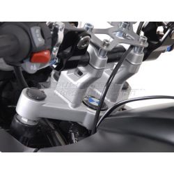 Kit réhausse de guidon moto SW MOTECH argent BMW R1200GS H 30mm