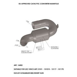 Catalyseur moto LEOVINCE DUCATI 800 SCRAMBLER 2015-2016