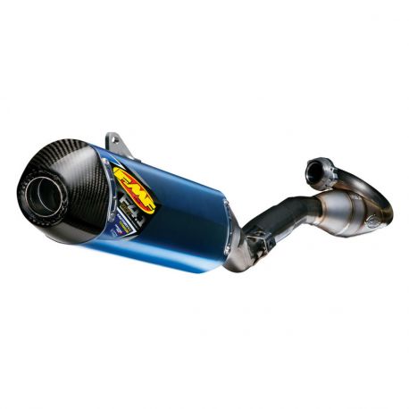 Ligne d'echappement FMF Factory 4.1 RCT Titane Bleu embout carbone ...