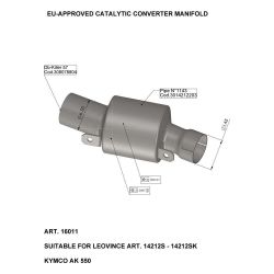 Catalyseur moto LEOVINCE KYMCO AK550 2017-2020