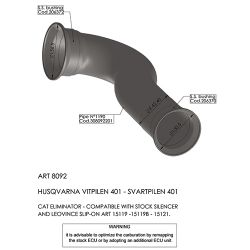 Decatalyseur LEOVINCE HUSQVARNA 401 SVARTPILEN / 401 VITPILEN 2018-2019