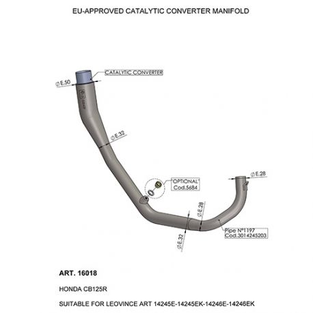 Manchon catalysé LEOVINCE LV ONE HONDA CB125R 2018-2019