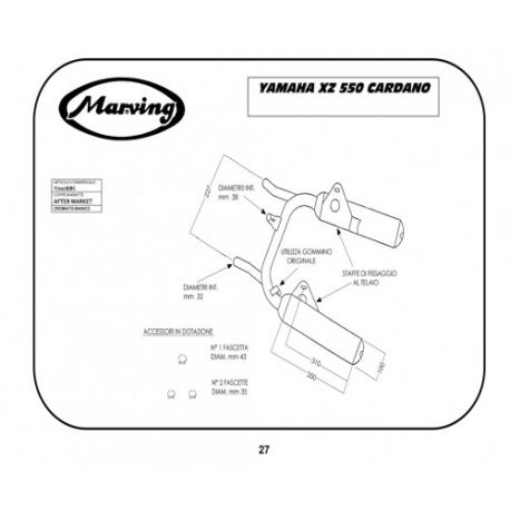 Echappement MARVING YAMAHA XZ 550 1982-1983