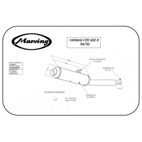 Echappement MARVING YAMAHA FZR600R 1994-1996