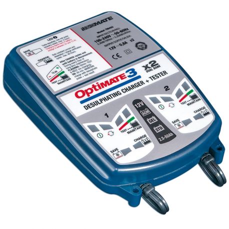 Chargeur de batterie Tecmate OPTIMATE 3x2 12V 250Ah