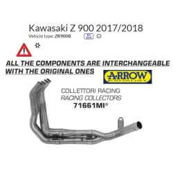 Collecteur echappement Racing Arrow KAWASAKI Z900 2017-2019