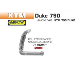 Collecteur échappement Racing Arrow KTM 790 Duke 2018-2020 890 DUKE R 2020-2023