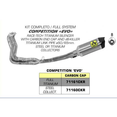 Ligne complete d''Echappement ARROW COMPETITION EVO SUZUKI GSXR 1000 2017-2018