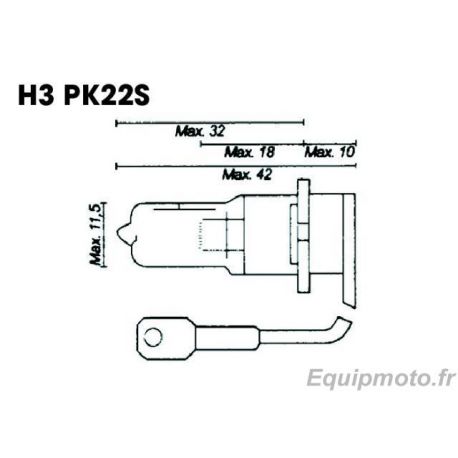 Ampoule H3 12V55 Culot PK22S/64151/101,00