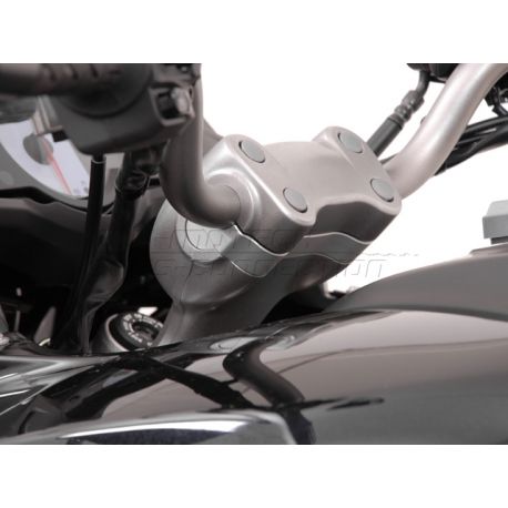 Kit réhausse de guidon moto SW MOTECH 22mm hauteur 20mm argent