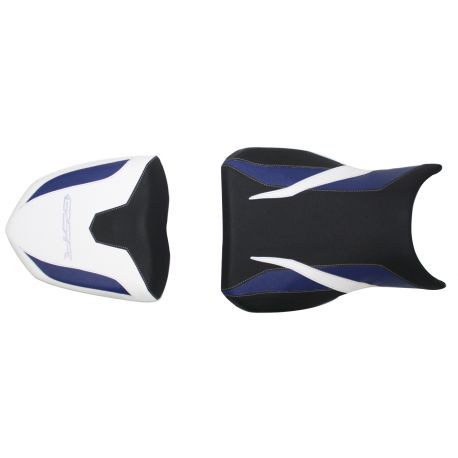 housse de selle bagster SUZUKI GSR750 2014 BLANC/GITANE/STAM/LETTRES ARGENT