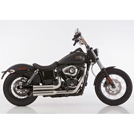 Ligne complete d'Echappement Falcon Double GROOVE Harley Davidson Dyna Super glide / Fat BOB / Wide Glide / Street BOB / Super G