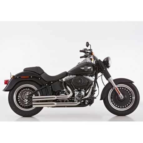 Ligne complete d'Echappement Falcon Double GROOVE Harley Davidson Softail Fat Boy / Fat Boy Low / Standard / Heritage Classic /