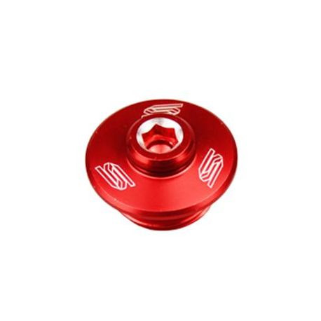 Bouchons carter moteur latéraux SCAR rouge Suzuki