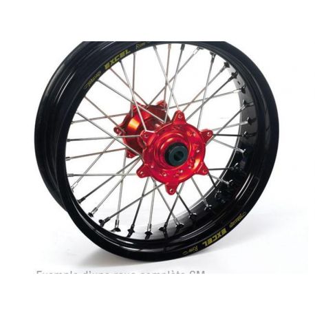 Jante HAAN WHEELS supermotard moto HONDA CR125-250 1995-2007 avant moyeu rouge