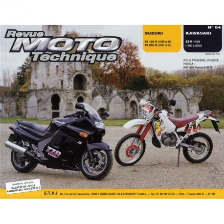 REVUE MOTO TECHNIQUE KAWASAKI ZZR1100 1990-2001 et SUZUKI TS125/200R 1989-1996