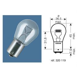 Ampoule 12V-21/5W / STOP 2 FILS CULOT BAY15D