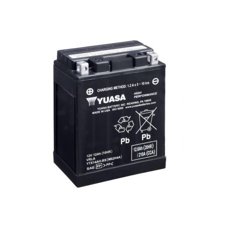 Batteries moto YUASA YTX14AH-BS