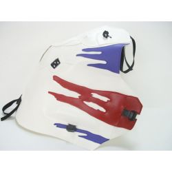Tapis de reservoir BAGSTER HONDA XRV750 AFRICA TWIN 1993 BLANC / LILAS / DÉCO ROUGE