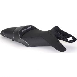 Housse De Selle Pour Yamaha MT-09 2021-2023 - Noire Avec Coutures Grises, Cuir écologique Imperméable