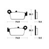 Plaquettes de frein MX/Quad métal fritté TECNIUM MO104 1