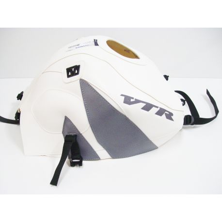 Tapis de reservoir BAGSTER HONDA VTR 1000 SP1 2002-2003 BLANC / POINTE ACIER