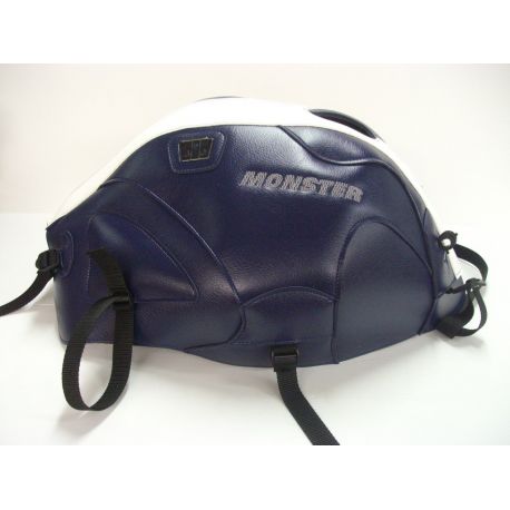 Tapis de reservoir BAGSTER DUCATI 600 620 695 750 900 1000 MONSTER S4 S2R S4R MONSTRO 2004-2005 BLEU FONCE/BANDE BLANCHE