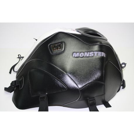 Tapis de reservoir BAGSTER DUCATI 600 620 695 750 900 1000 MONSTER S4 S2R S4R MONSTRO 2007 NOIR/BANDE BLANCHE