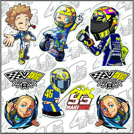 Planche autocollants VR46 VALENTINO ROSSI