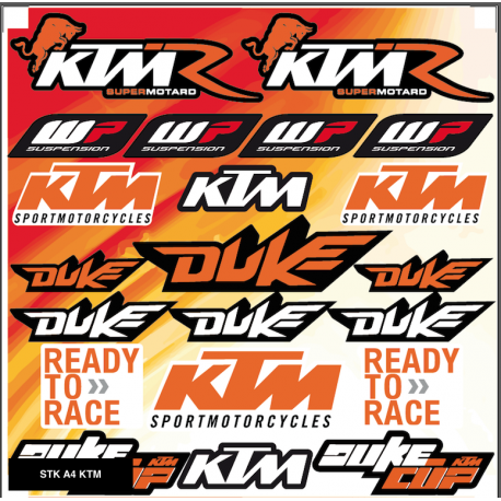 Planche autocollants KTM