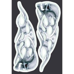 AUTOCOLLANT LETHAL THREAT TRI CHROME SKULLS