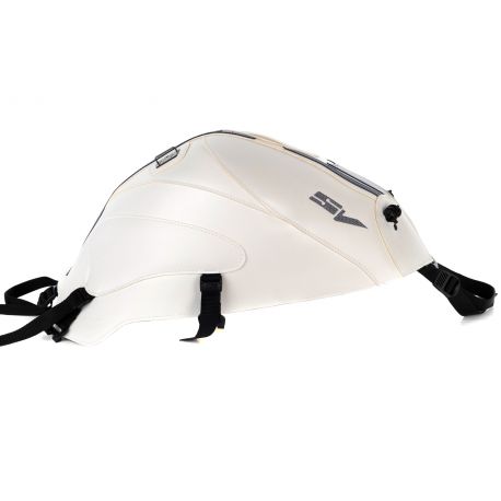 Tapis de reservoir BAGSTER SUZUKI SV650 2014 BLANC/BANDE BLEUE FONCE